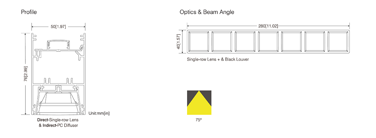 H5076-Single-row-Lens-dimension