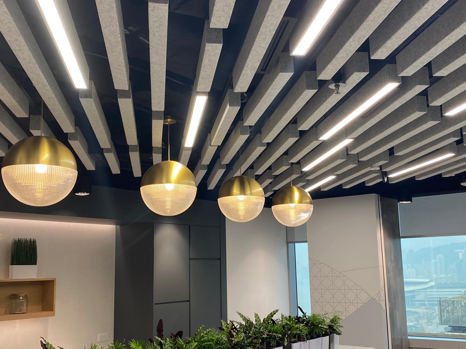 Pendant Acoustic Led linear light with optical lens-4 (1)