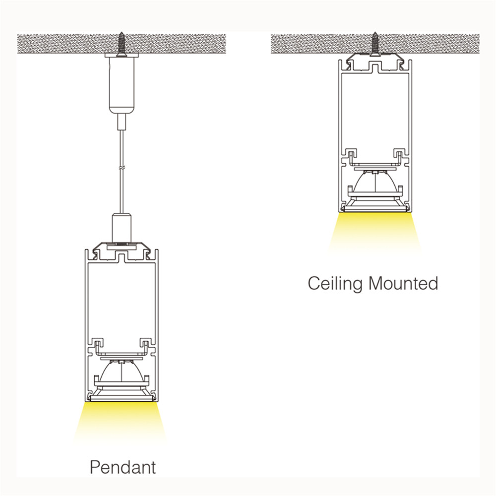Pendant Ceiling-Mounted Architectural lighting fixtures 24degree Slim Linear LED Light Fixture with Cone Louver UGR16-01 (5)
