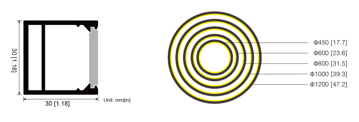 SSH-IN30-Internal-Illuminated-Acoustic-Light-dimension
